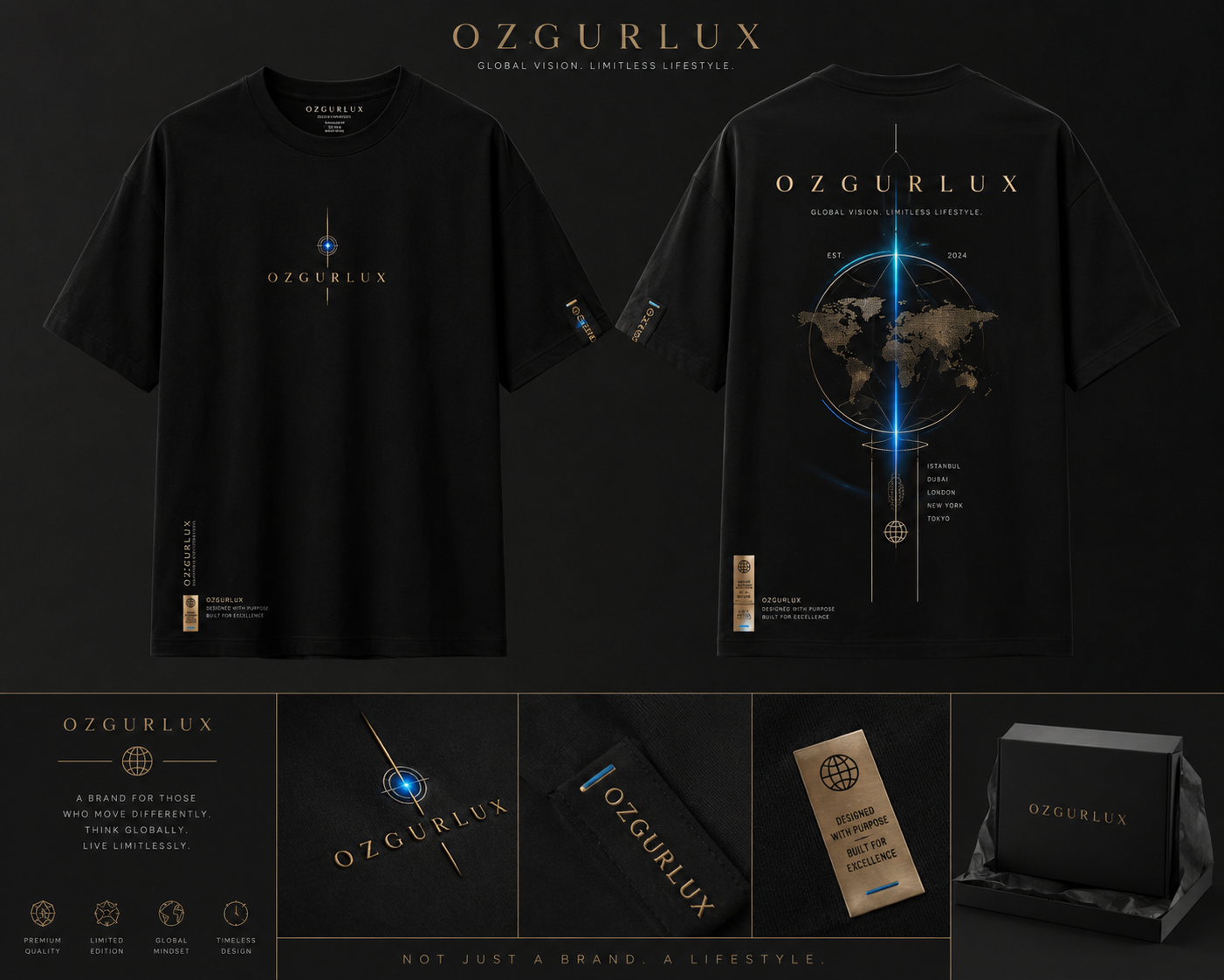 OZGURLUX "Global Vision" Premium Oversized T-Shirt
