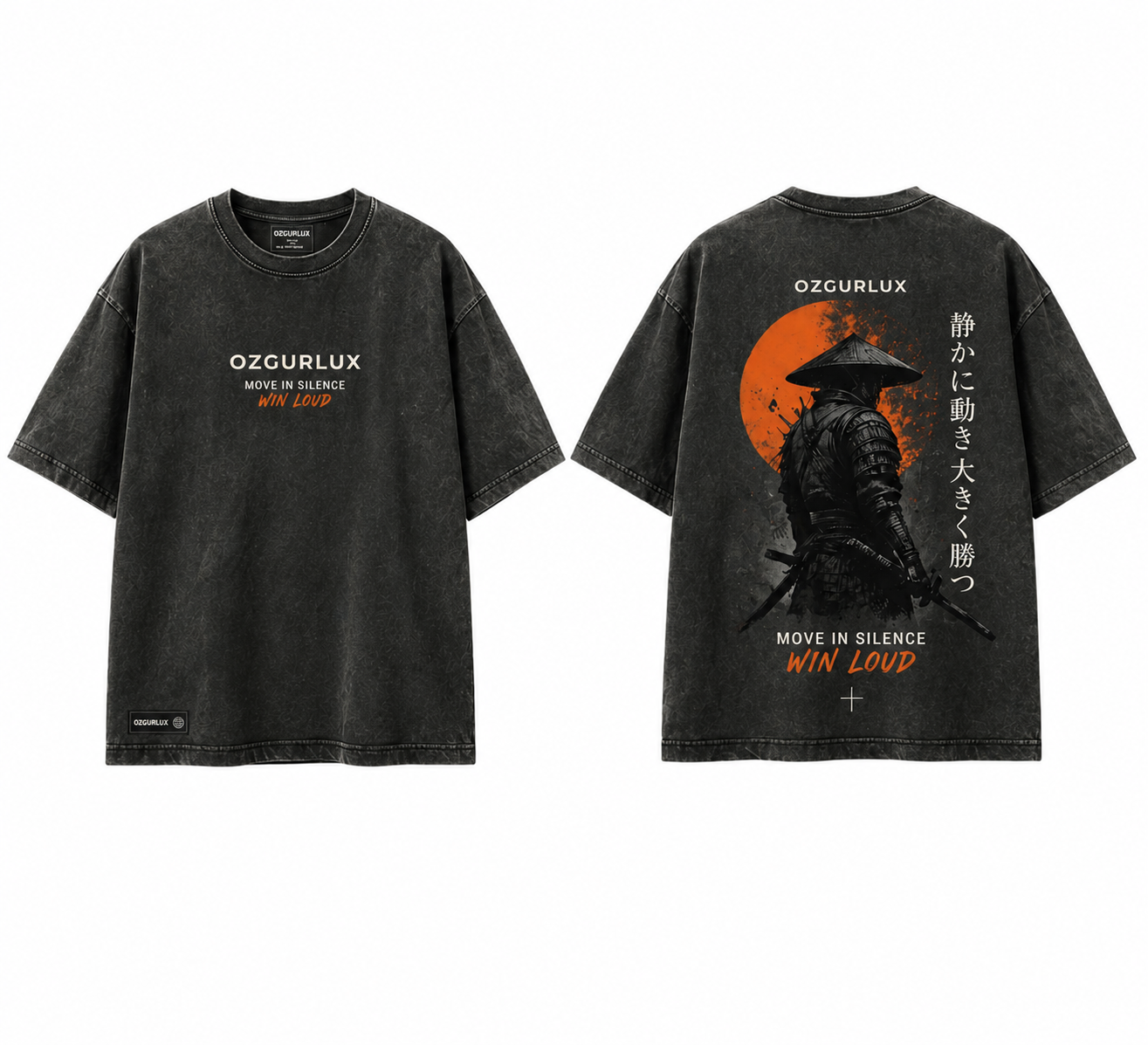 Zen Samurai Oversized Graphic T-Shirt - "Move in Silence, Win Loud"