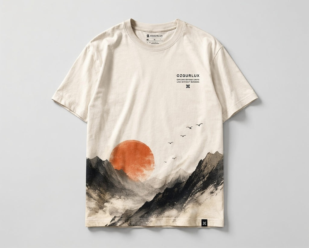 Ozgurlux "Freedom in Style" Oversize Graphic Tee – Cyberpunk & Nature Fusion Japanese Aesthetic Streetwear