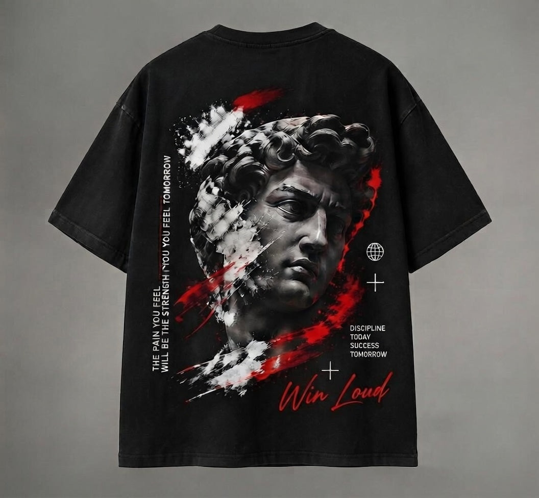 OZGURLUX On Your Purpose Oversized Black T-Shirt - Win Loud Edition