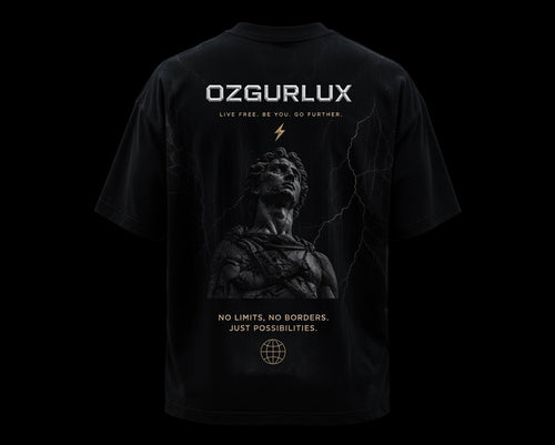 Ozgurlux "Apex" Oversized Heavyweight T-Shirt | Cyber-Tech Aesthetic Streetwear, Dark Academia Graphic Tee