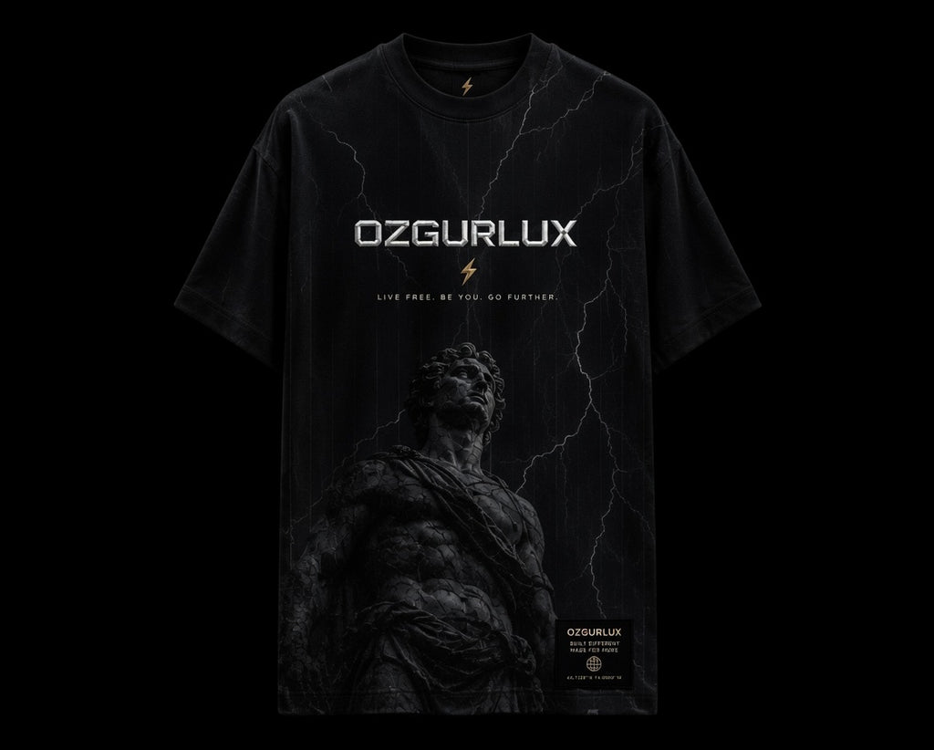Ozgurlux "Apex" Oversized Heavyweight T-Shirt | Cyber-Tech Aesthetic Streetwear, Dark Academia Graphic Tee