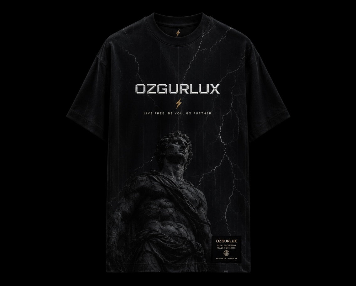 Ozgurlux "Apex" Oversized Heavyweight T-Shirt | Cyber-Tech Aesthetic Streetwear, Dark Academia Graphic Tee